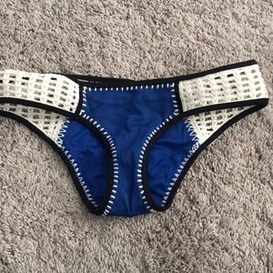 crocheted blue swim bottoms